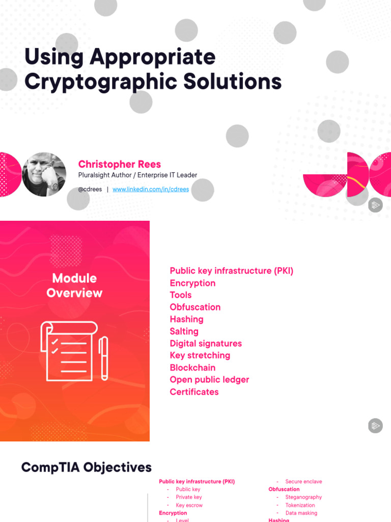 001 Using Appropriate Cryptographic Solutions - Slides | PDF