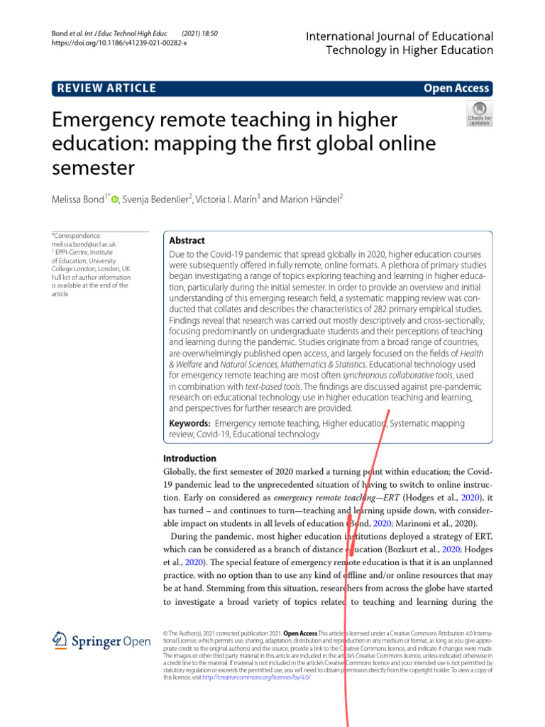 Emergency Remote Teaching in Higher Ed | PDF | Educational Technology ...