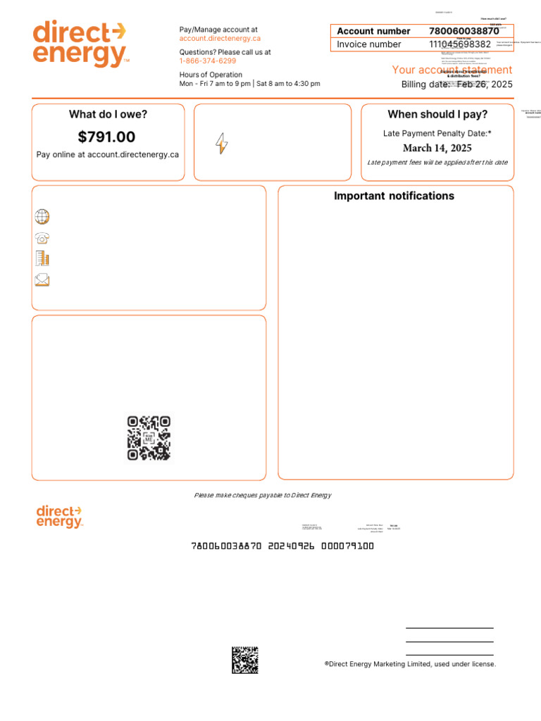 Direct Energy Account Statement Overview | PDF | Payments