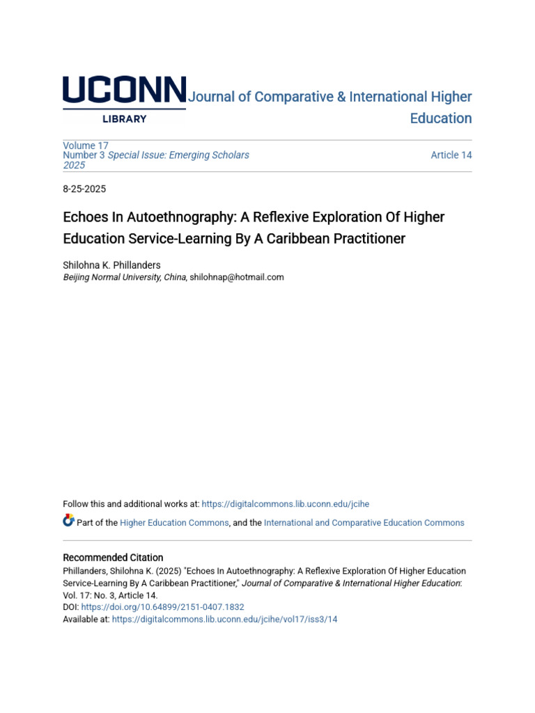 Reflexive Autoethnography in Service-Learning | PDF | Service Learning ...