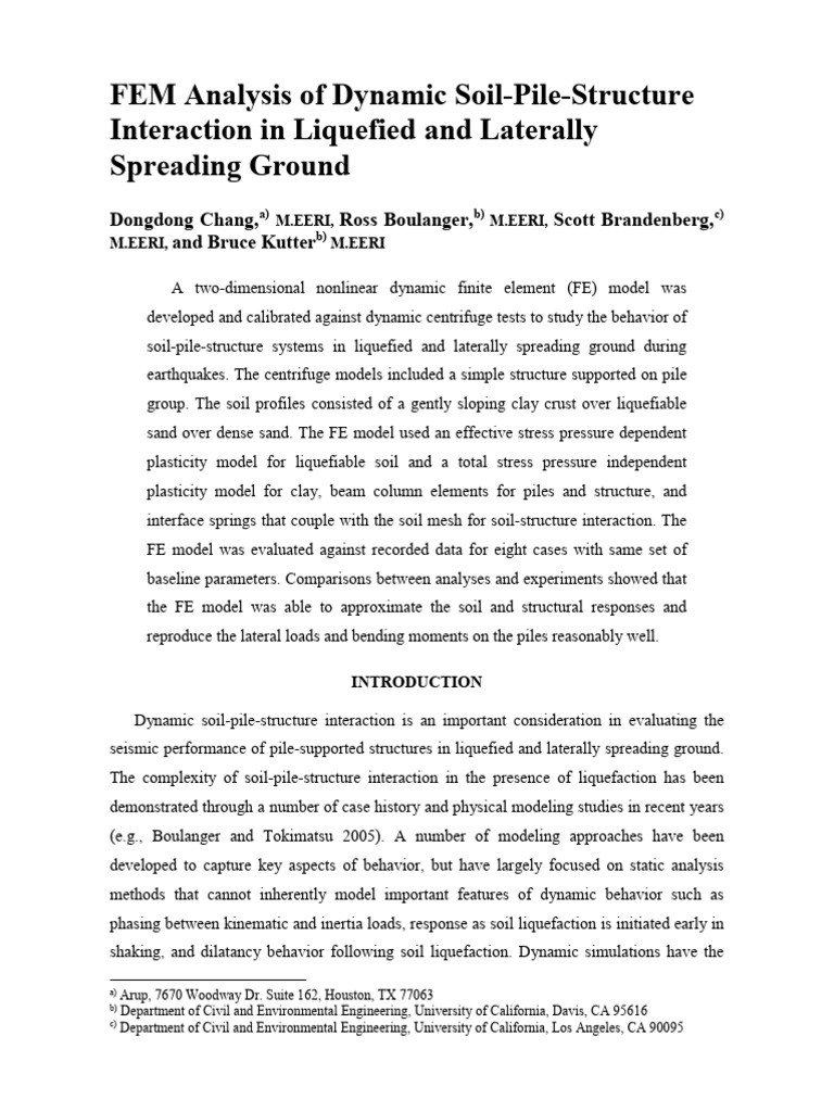 Dynamic Soil-Pile Interaction Analysis | PDF | Mechanical Engineering ...