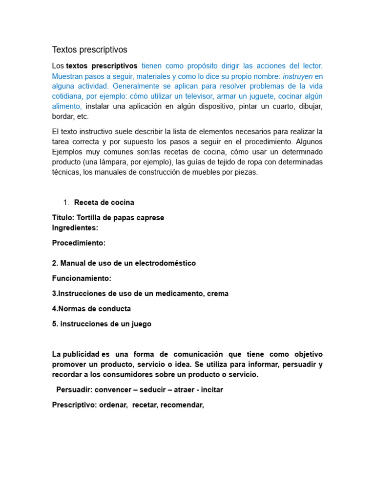 Textos Prescriptivos | PDF
