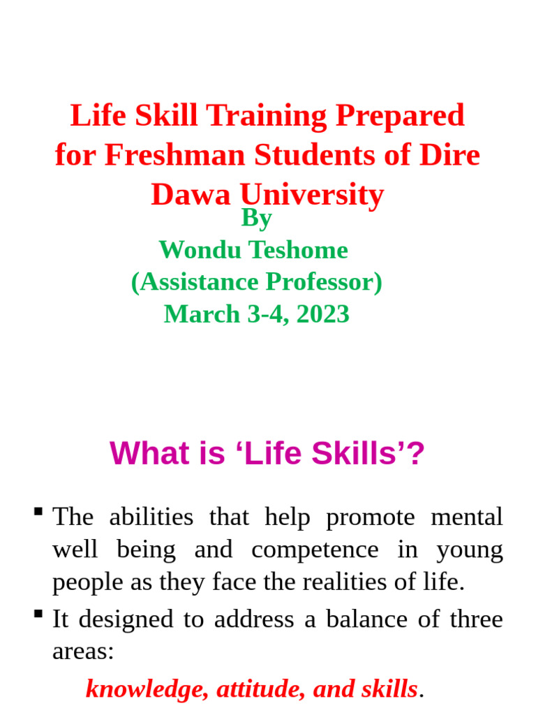 Life Skills Training for Freshmen | PDF | Decision Making | Social Skills