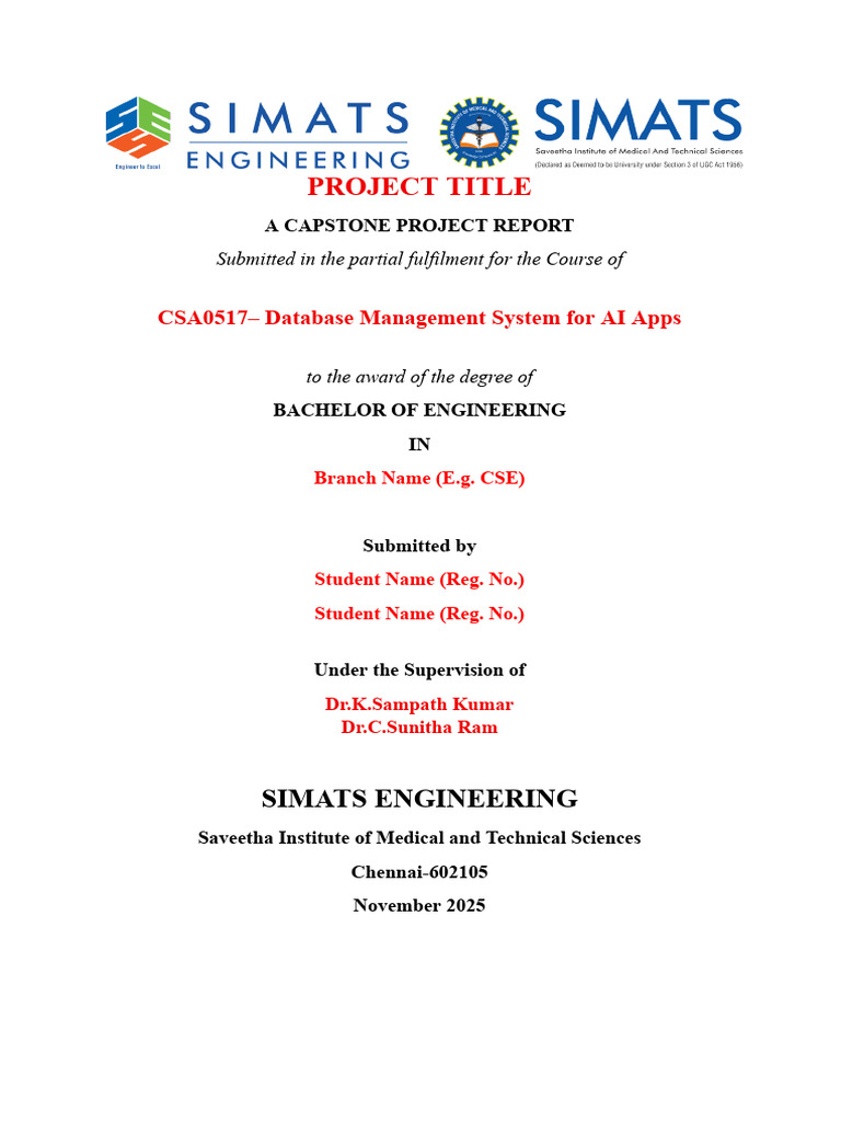 Capstone Project Report on Database Management | PDF