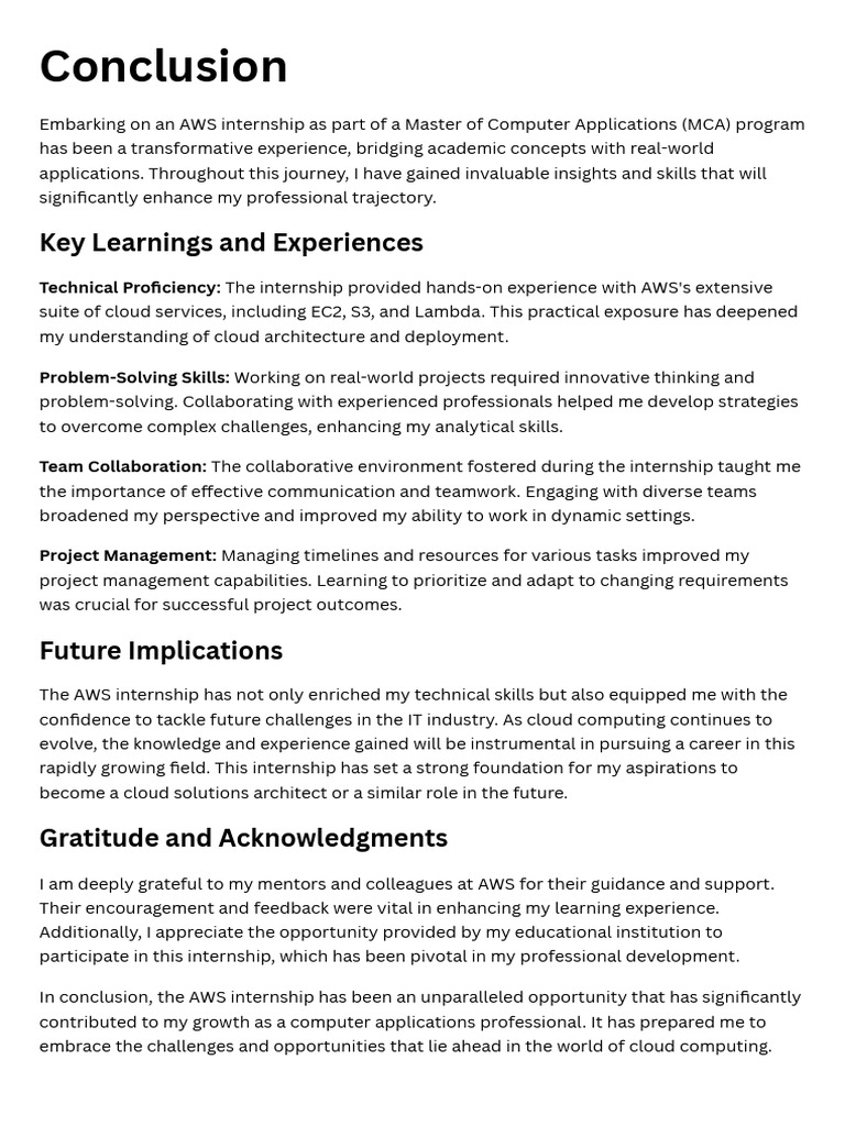 Conclusion AWS | PDF