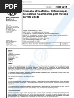 NBR 06211 - 2001- Corrosão Atmosférica - Determinação de Cloretos na Atmosfera pelo Método da Vela Úmida