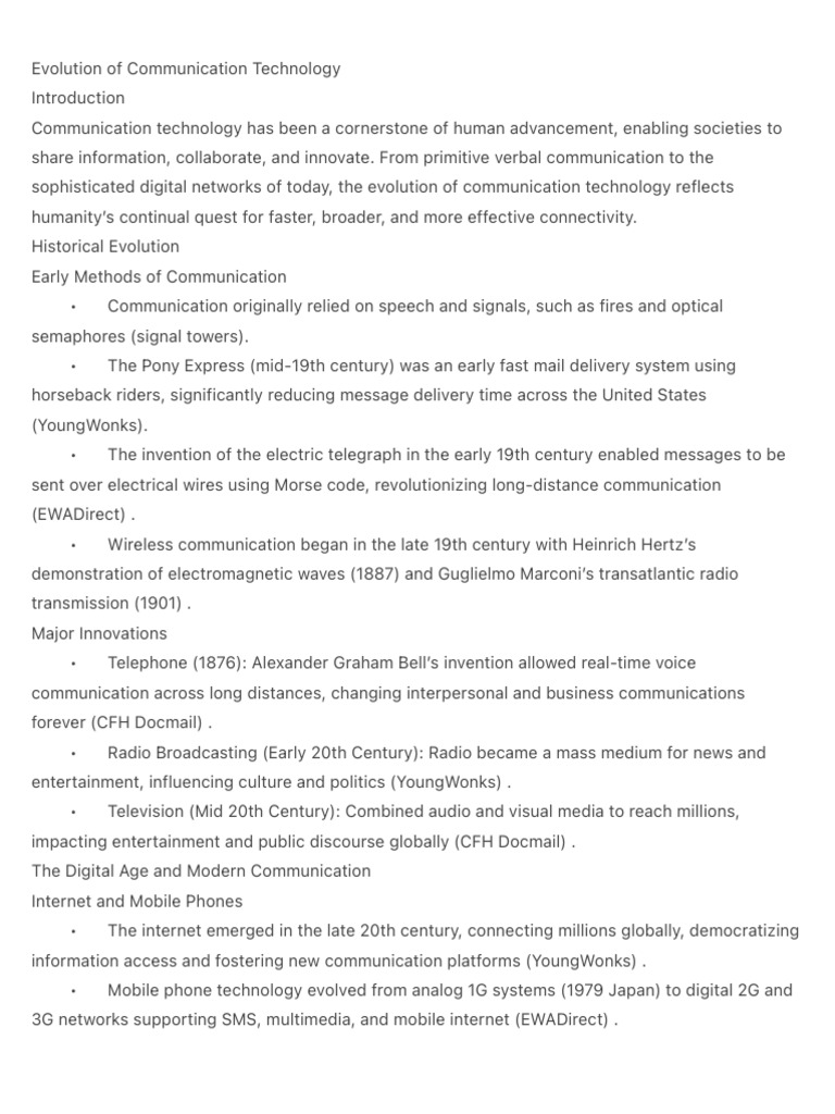 Evolution of Communication Technology | PDF | Telecommunications | Radio