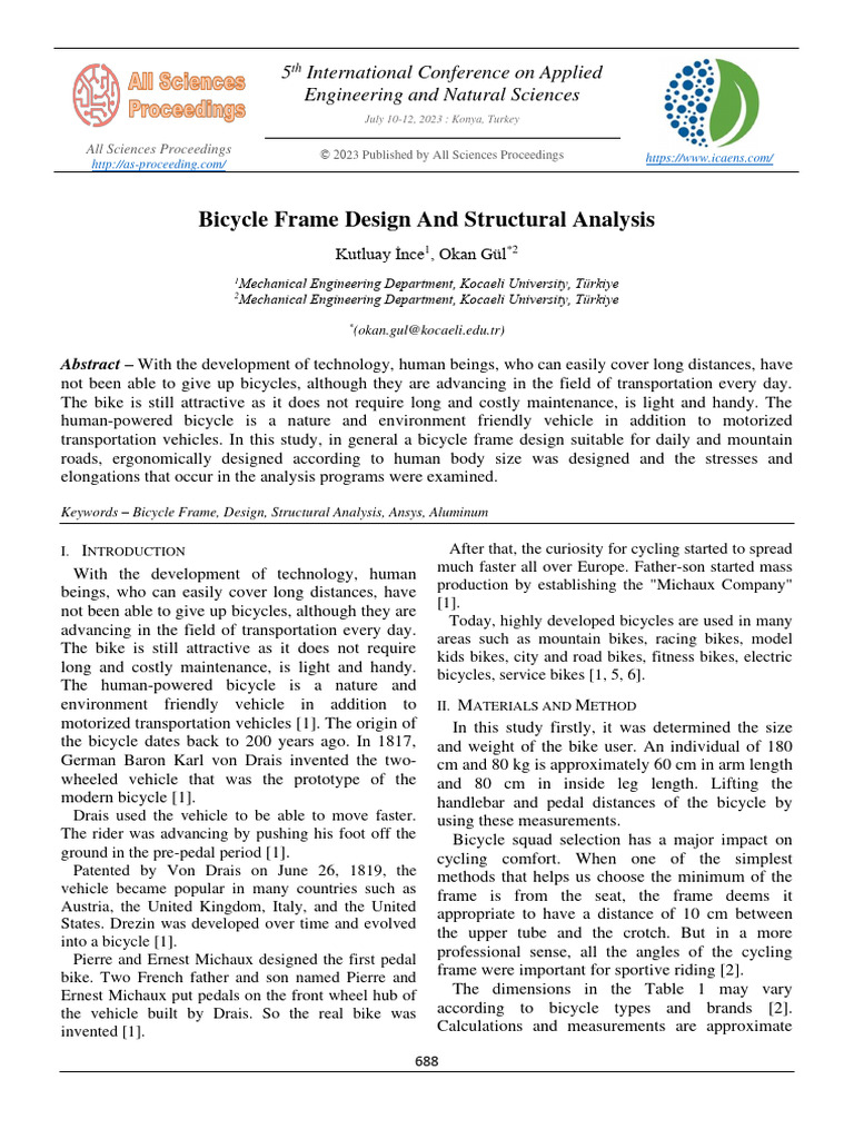 Bicycle Frame Design & Analysis Study | PDF | Deformation (Engineering ...