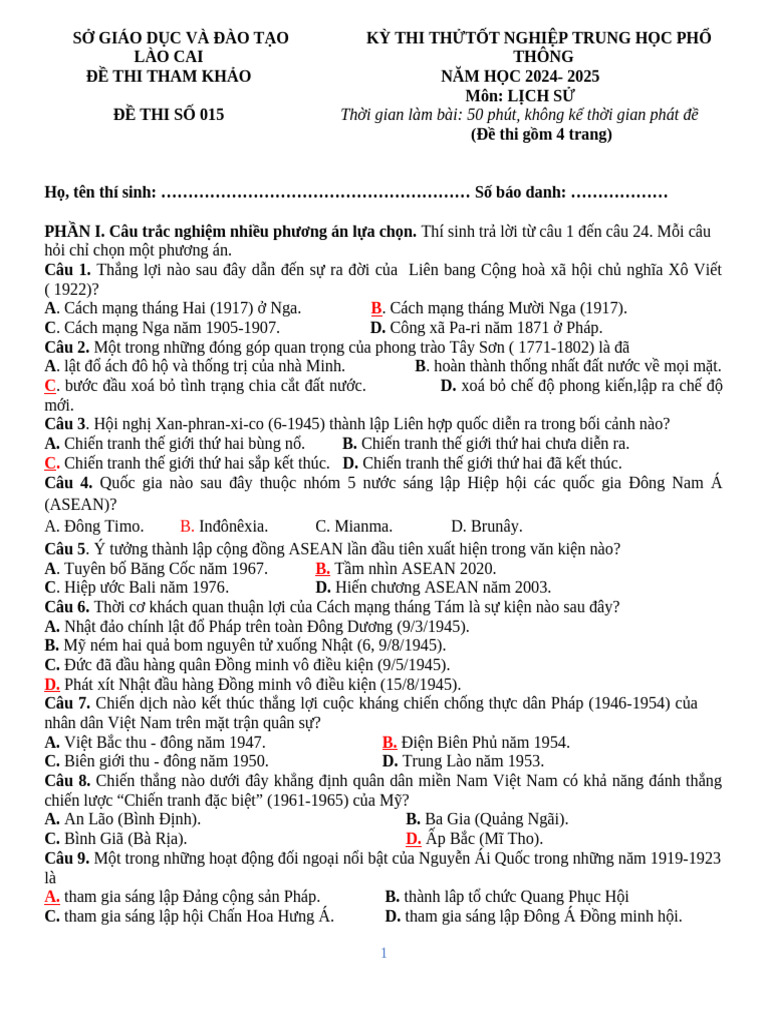 Đề 015 | PDF