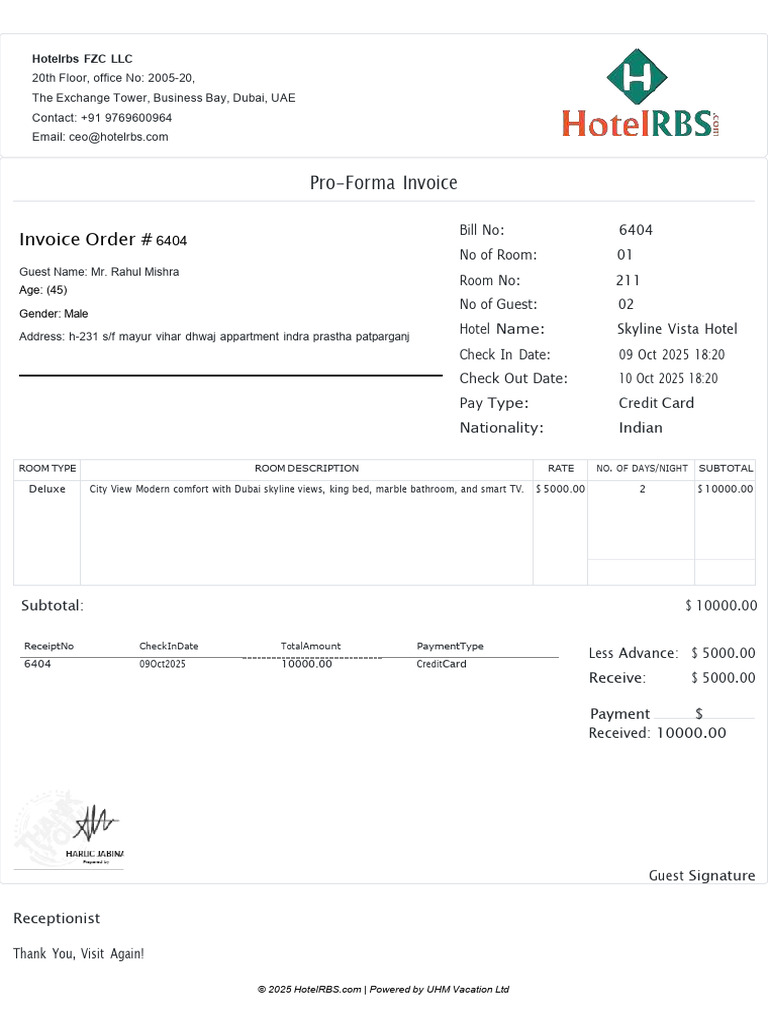 Pro-Forma Invoice HotelRBS | PDF | Financial Technology | Finance ...