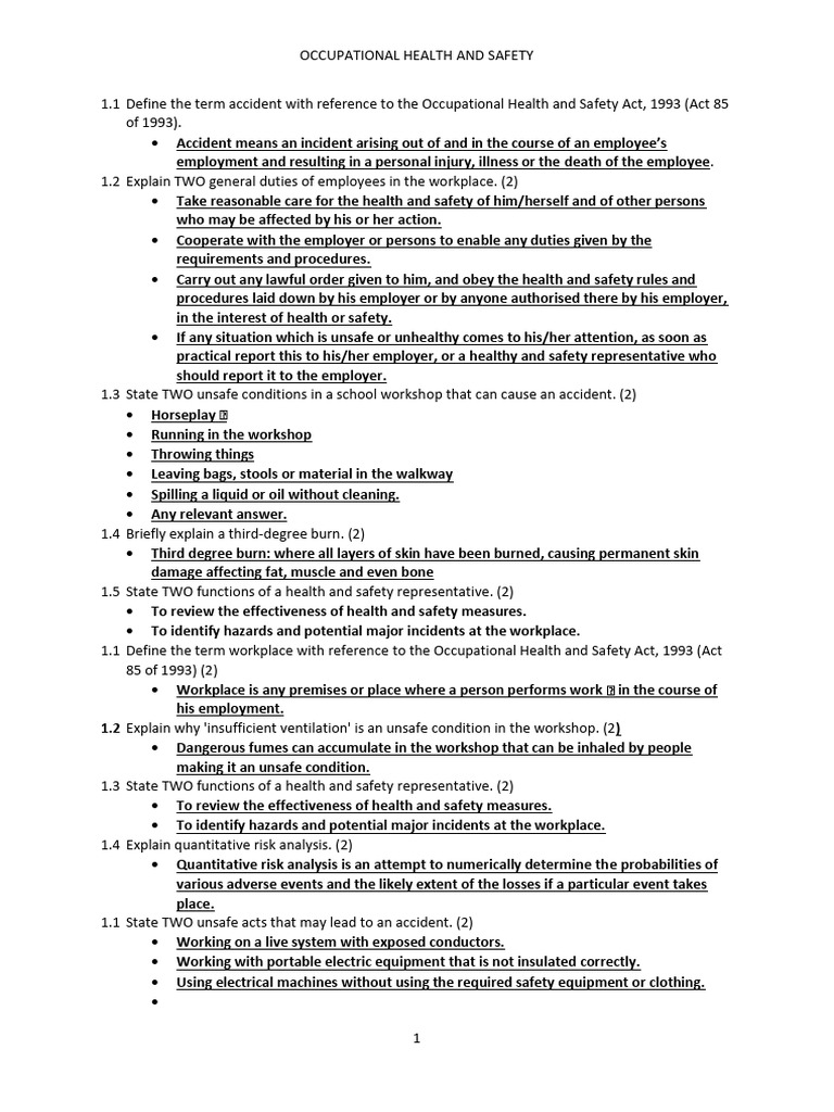 Occupational Health and Safety Guidelines | PDF | Occupational Safety ...