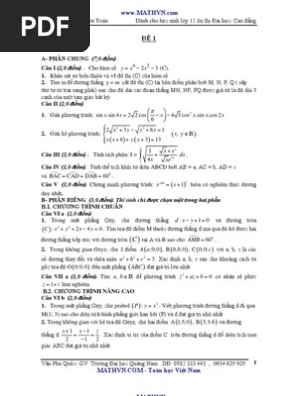 Com - Dap An 40 de Thi Thu Mon Toan | PDF