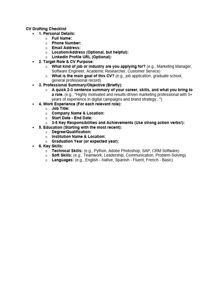 CV Formt | PDF