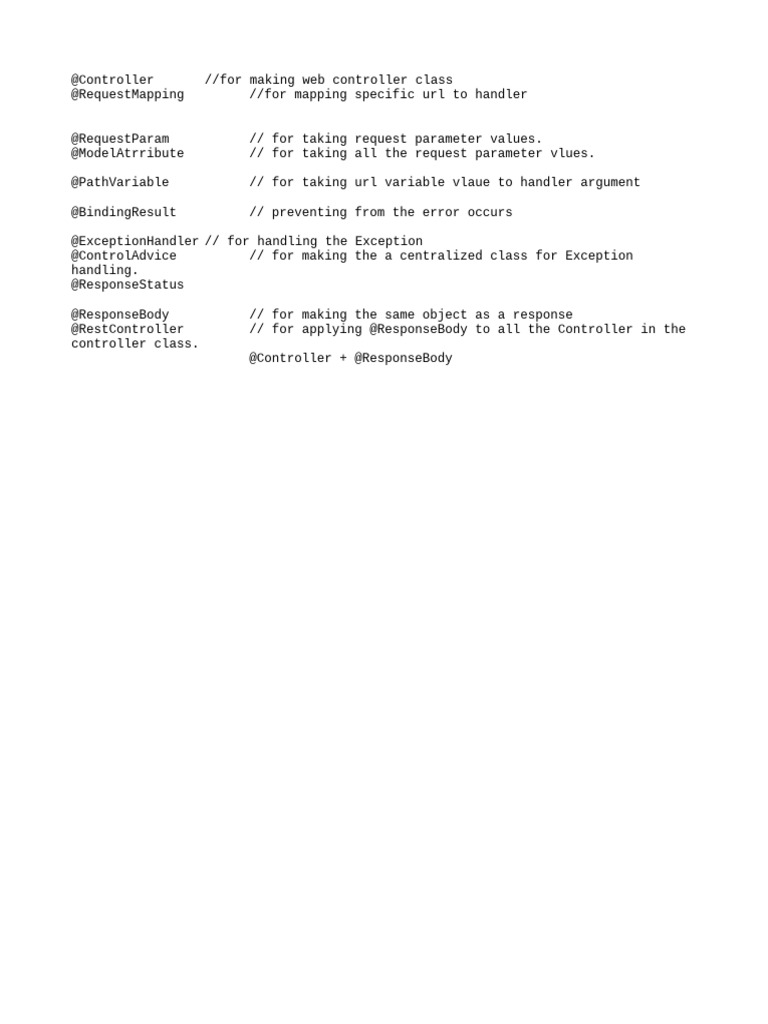 Spring MVC Annotations Explained | PDF
