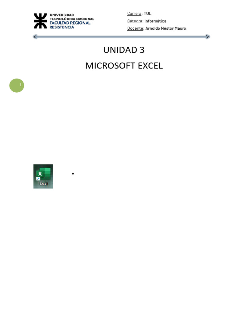 UNIDAD 3 - Microsoft Excel | PDF | Archivo de computadora | Microsoft Excel