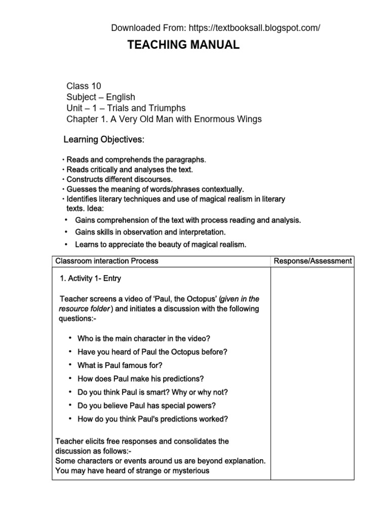 English Teaching Manual for Std 10 | PDF | Reading Comprehension | Learning