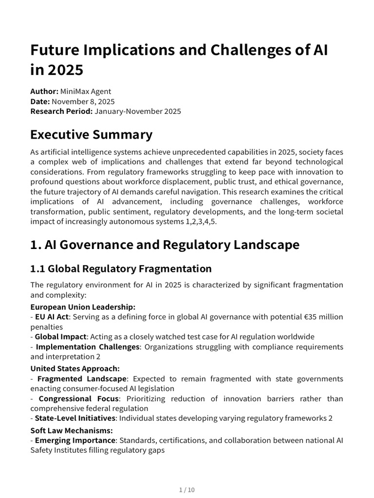 AI Challenges and Implications in 2025 | PDF | Artificial Intelligence ...