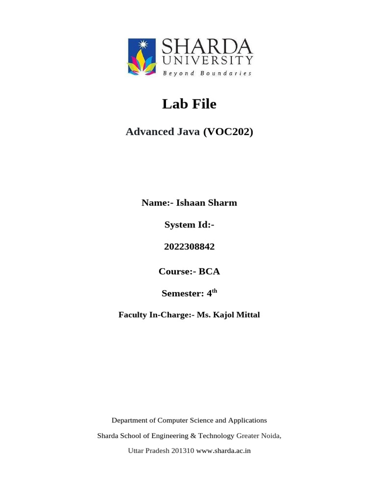 Advanced Java Lab Experiments Guide | PDF | Java (Programming Language ...