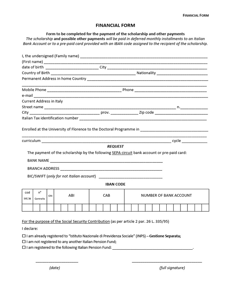 41 en Financial Form | PDF | Personal Finance | Financial Services