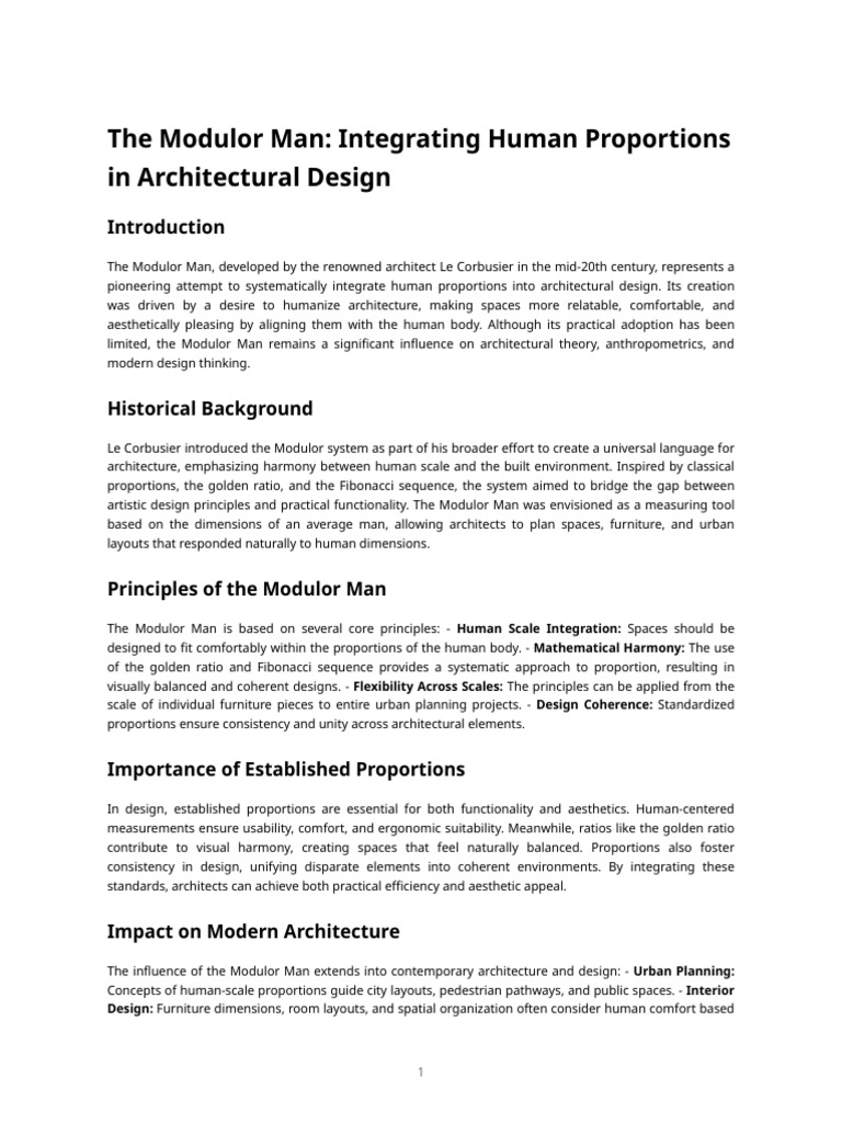 The Modulor Man in Architecture | PDF