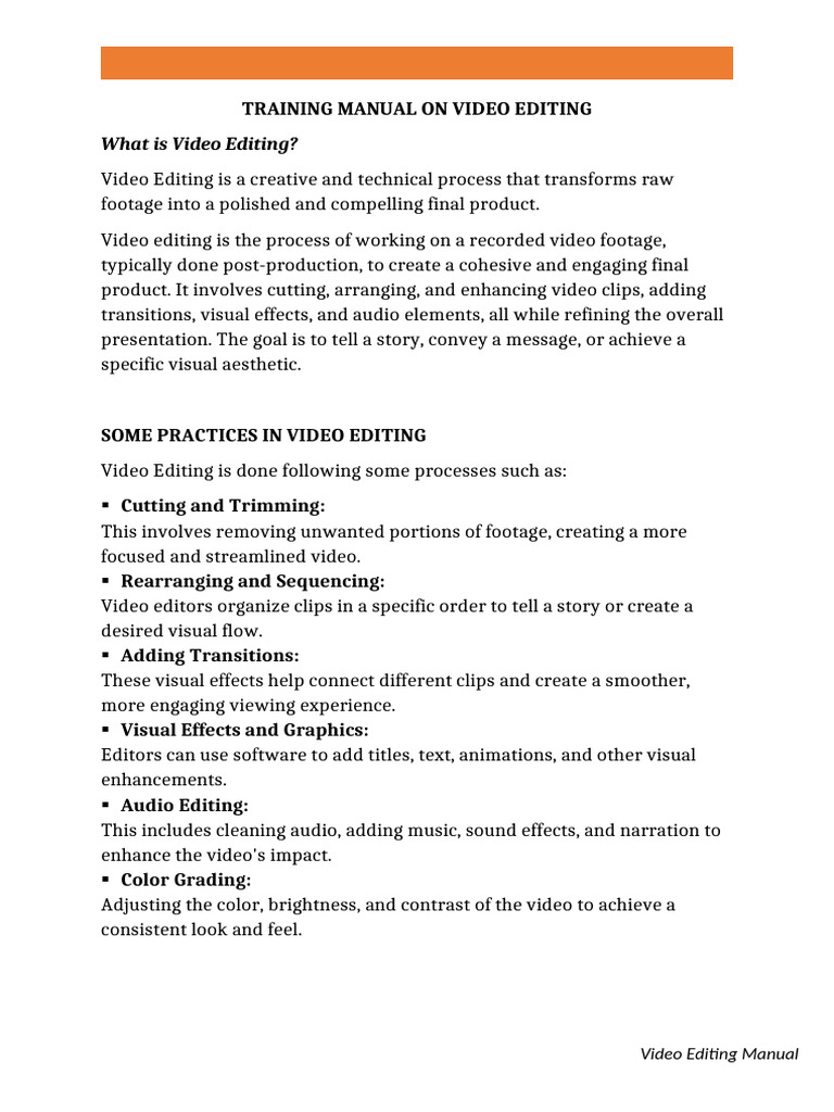 VIDEO EDITING Manual | PDF | Ios | Editing