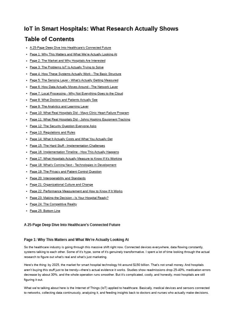 IoT Smart Hospitals Human Research | PDF | Internet Of Things ...