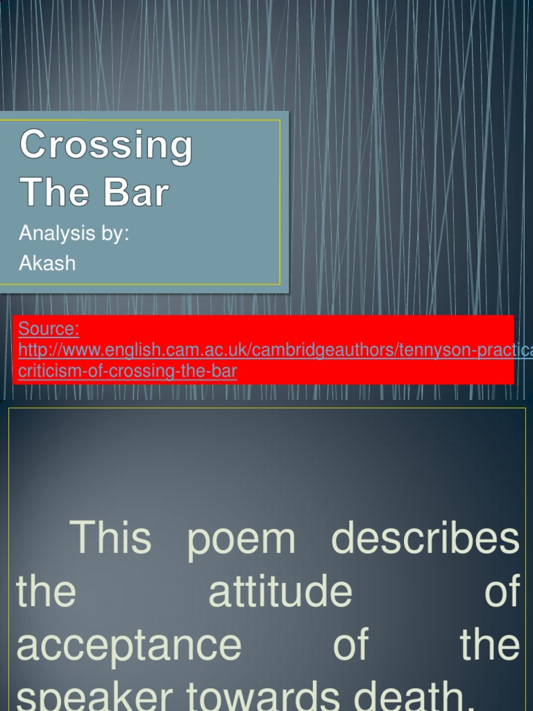 Crossing The Bar PDF Poetry Science
