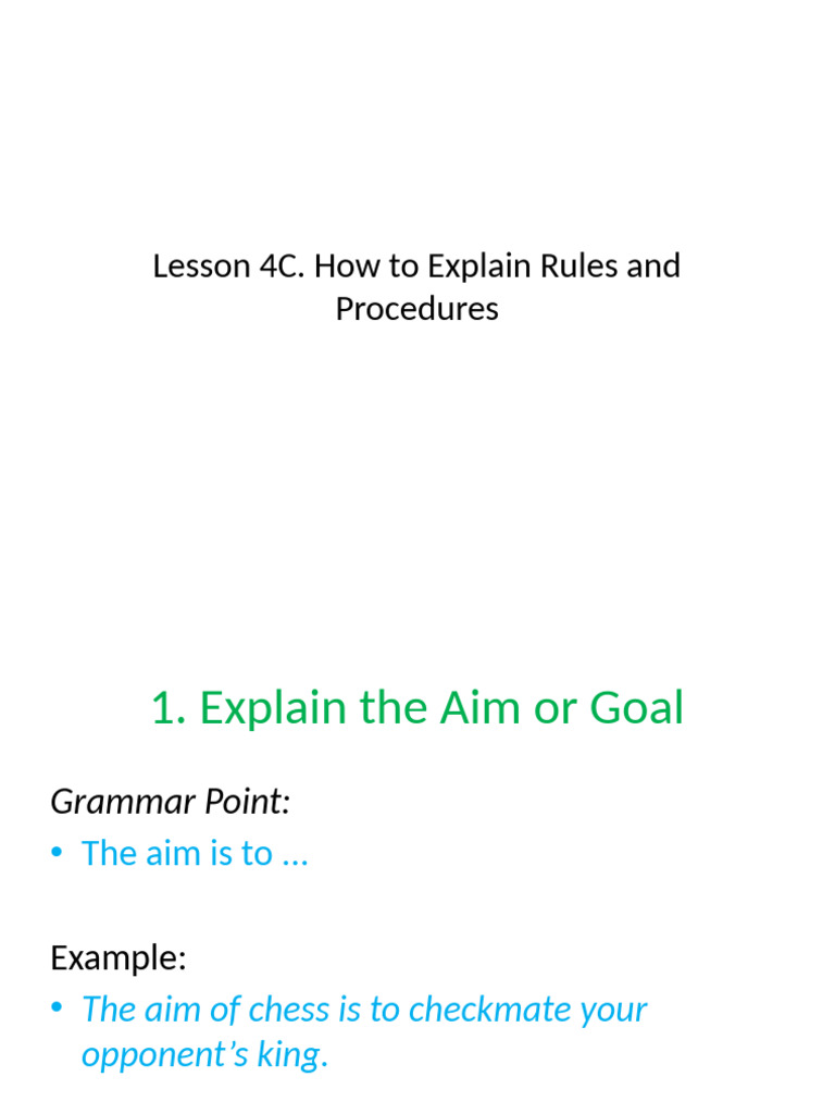 Explaining Game Rules and Procedures | PDF