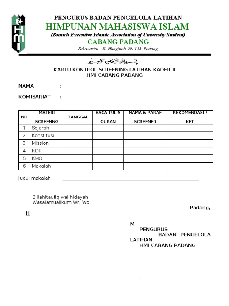 Contoh Makalah Lk 2 Hmi