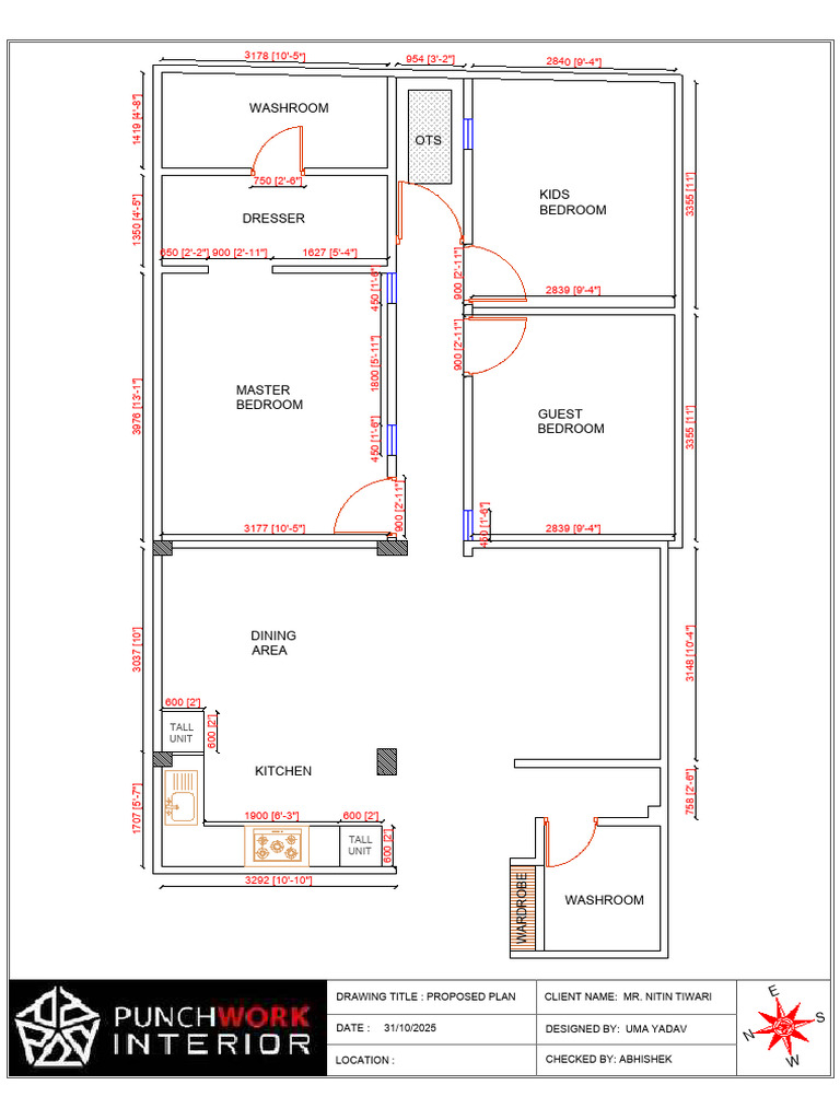 Proposed Floor Plan for Residential Design | PDF | Interior Design | Room