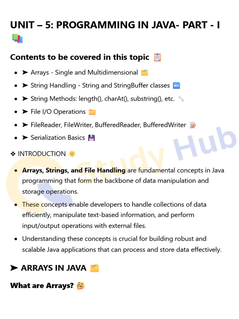 Java Programming: Arrays, Strings, I/O | PDF | String (Computer Science ...