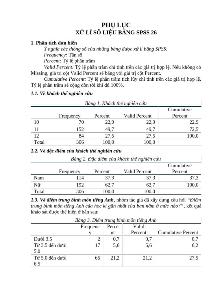 Phu Luc Xu Li So Lieu | PDF