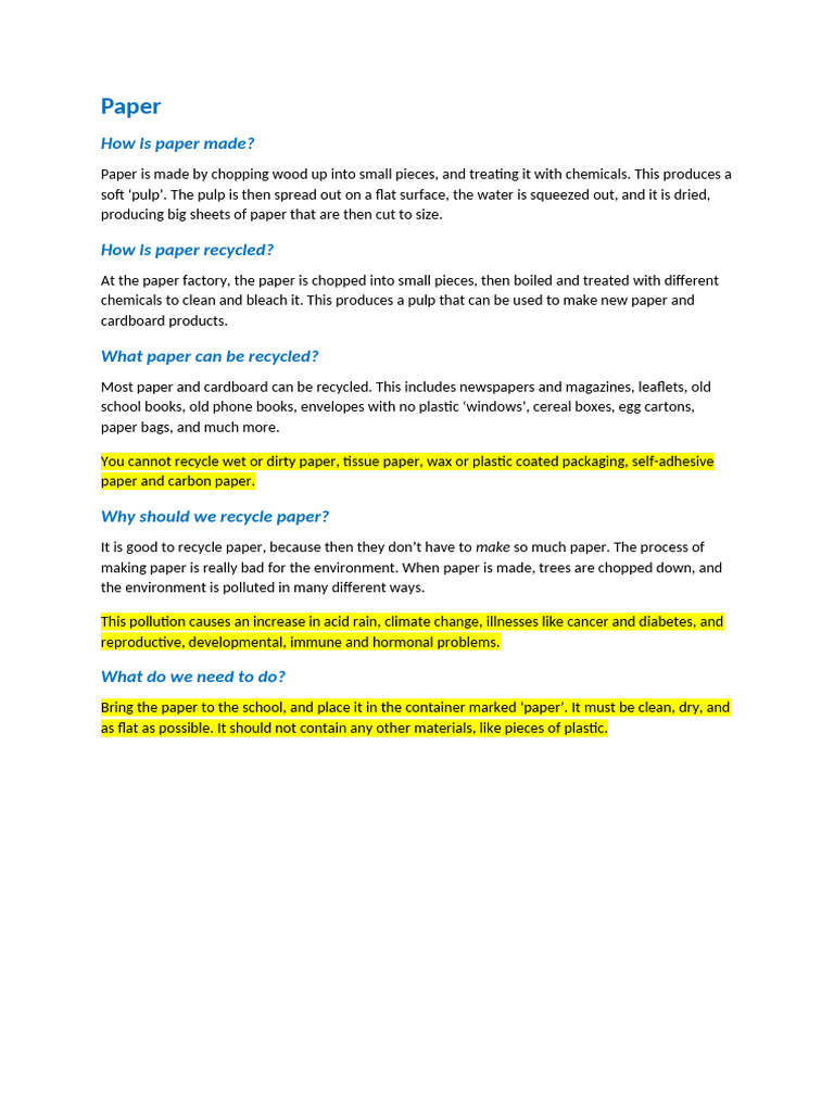 Recycling Paper | PDF