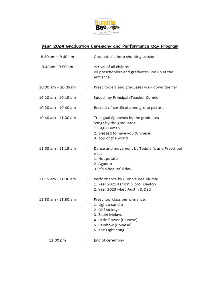 2024 Graduation Ceremony Program | PDF