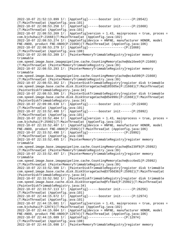 AppConfig Booster Initialization Logs | PDF | Computer Architecture