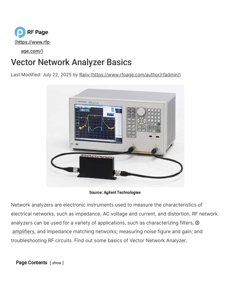 Vector Network Analyzer Overview | PDF | Electrical Impedance | Amplifier