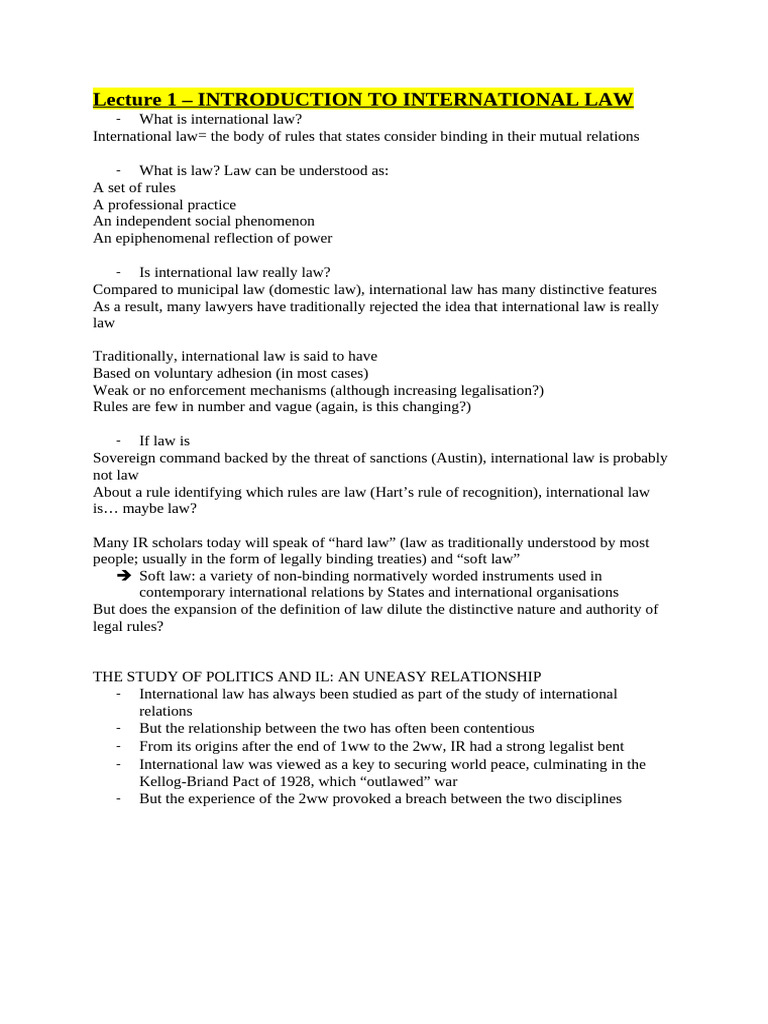 Introduction to International Law Concepts | PDF | Natural Law ...