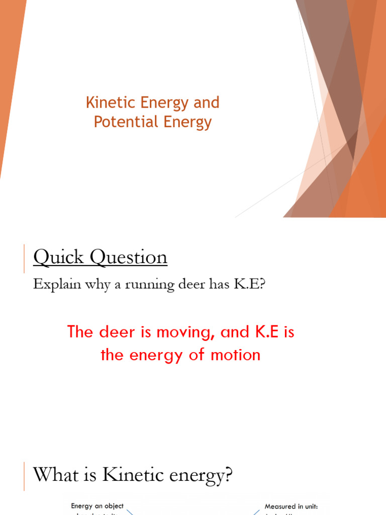 Kinetic Energy and Potential Energy | PDF | Potential Energy | Kinetic ...