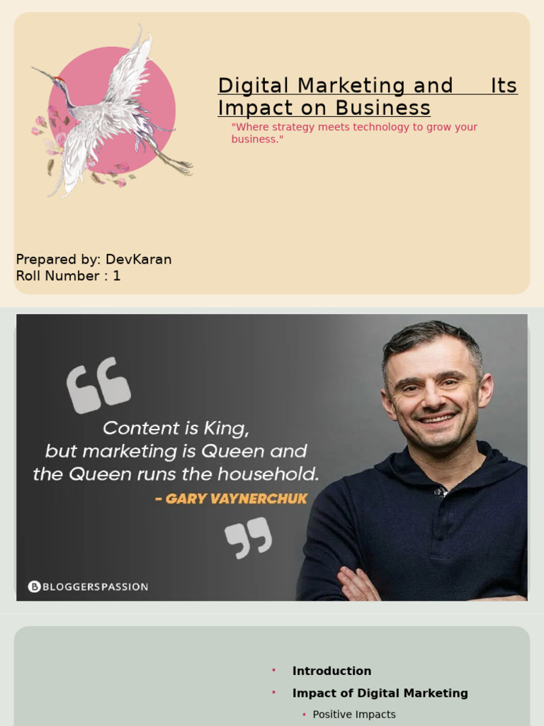 Digital Marketing and Its Impact On Business | PDF | Digital Marketing ...