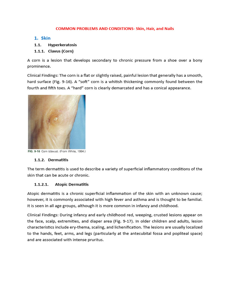 Common Skin, Hair, and Nail Issues | PDF | Dermatitis | Skin Cancer