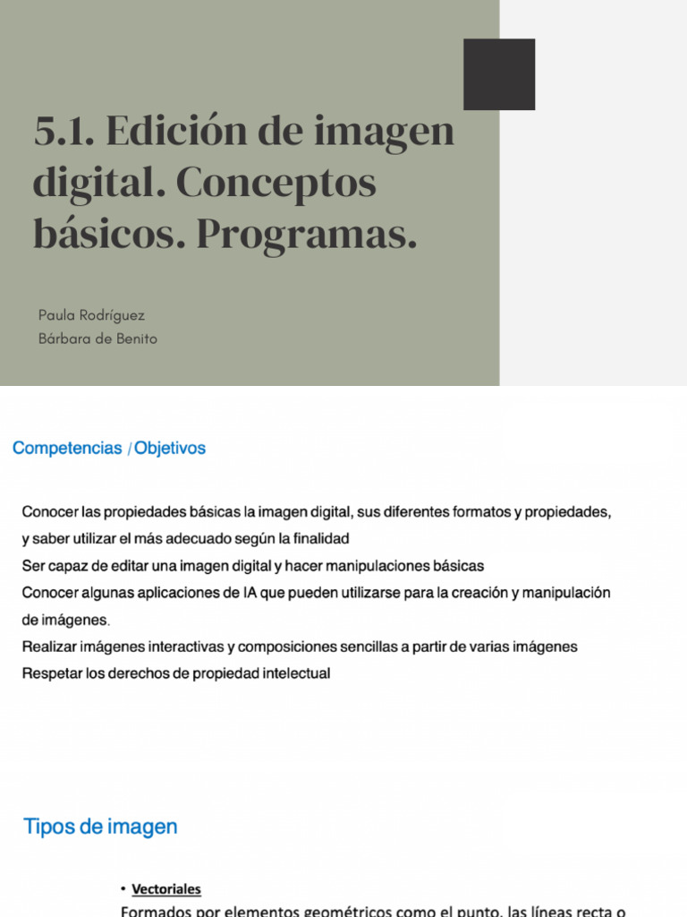 5.1. Edición de Imagen Digital. Conceptos Básicos. Programas. | PDF