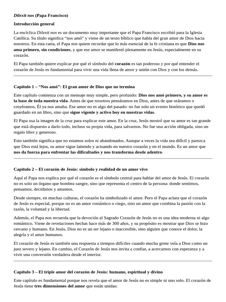 Dilexit Nos - Info | PDF | Amor | Jesús