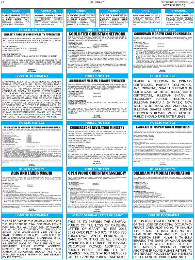 Public Notices for Name Changes and Registrations | PDF | Jesus ...