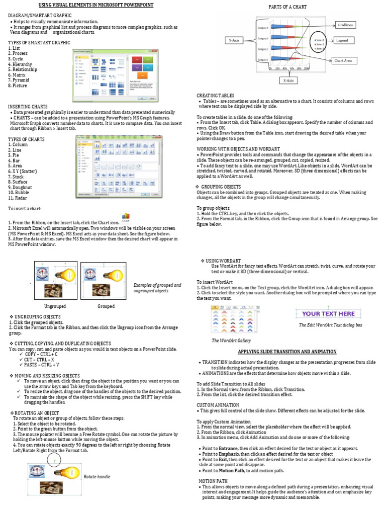 Visual Elements in PowerPoint Guide | PDF | Microsoft Excel | Software