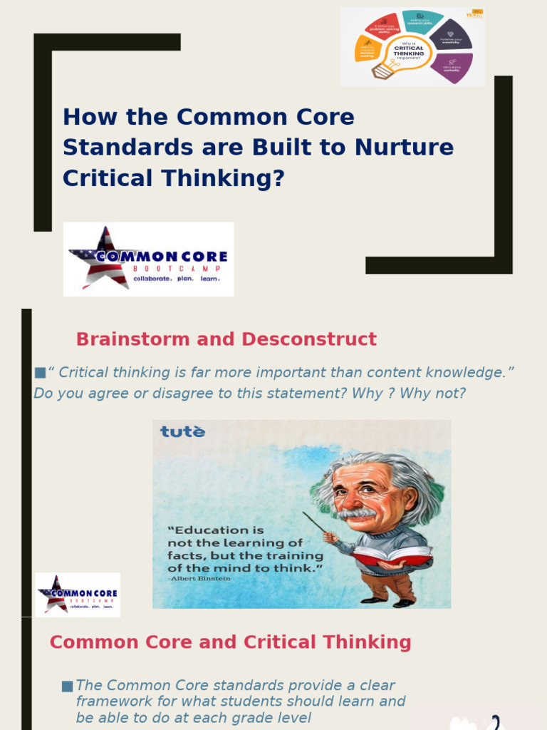 Common Core and Critical Thinking | PDF | Critical Thinking | Thought