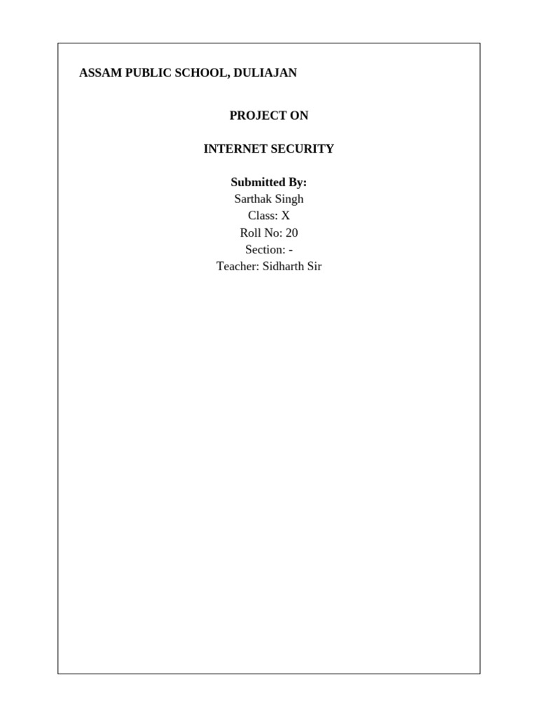 Internet Security Project Final Sarthak Singh | PDF | Security ...