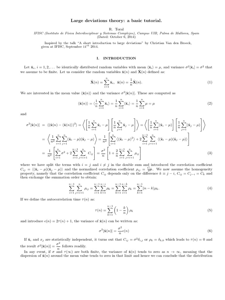 Large Deviations Theory Tutorial | PDF | Normal Distribution ...