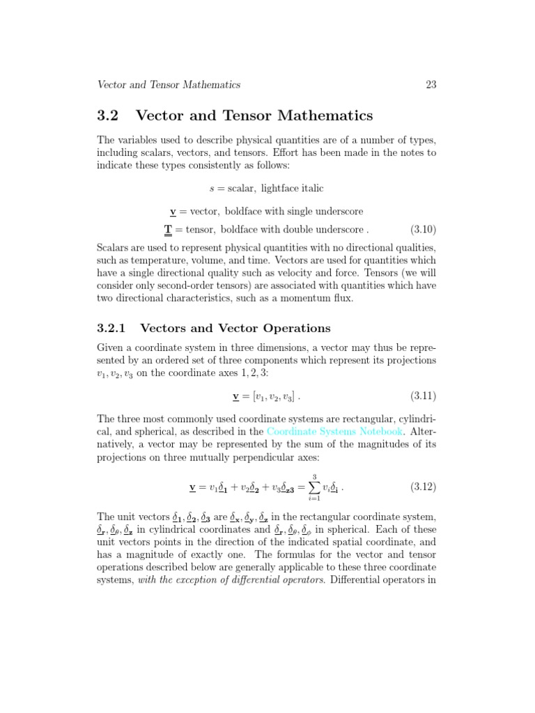 Vector and Tensor Mathematics | PDF