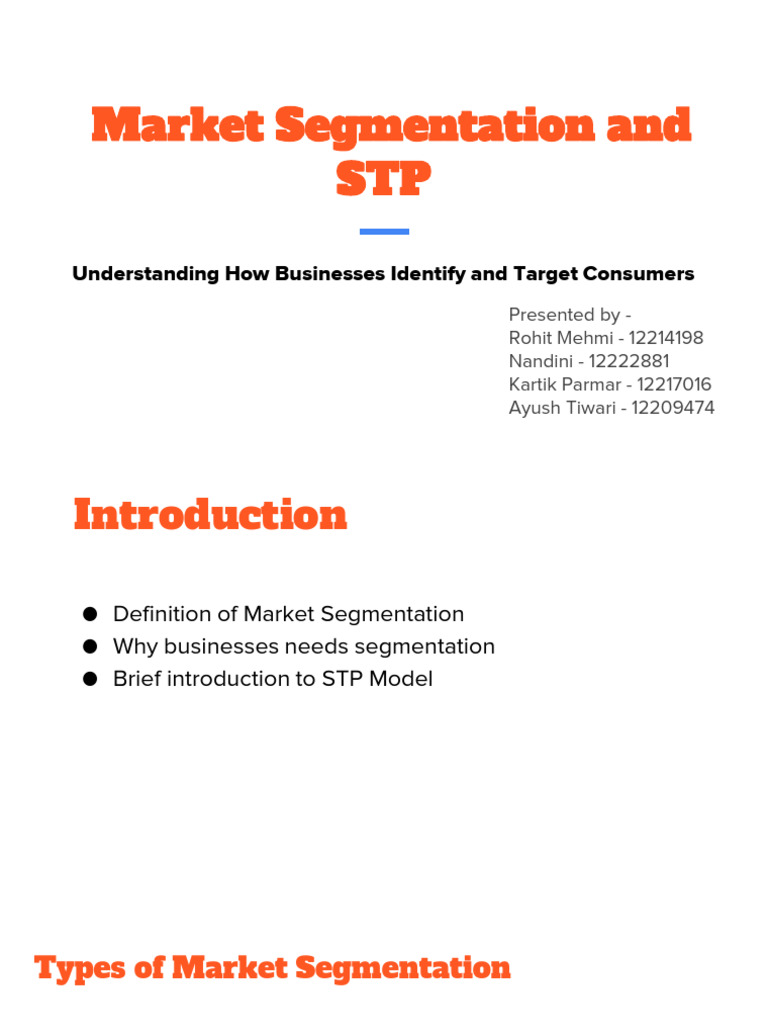 Market Segmentation and STP Explained | PDF
