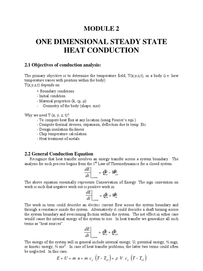 One Dimensional Steady State Heat Conduction | PDF | Thermal Conduction ...